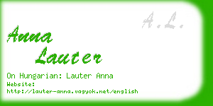 anna lauter business card